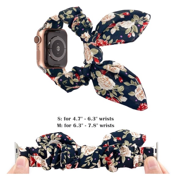 Apple Watch band. Scrunchie, flowery NWOT - Picture 3 of 4
